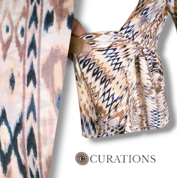 Curations Ikat peach 🍑 ruffle front top XL - Picture 8 of 13